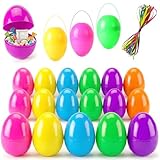 ROSAUI 3.5” Fillable Easter Eggs 36Pcs Empty Plastic Eggs - 6 Bright Colors - Easter Basket Stuffers Fillers – Easter Hanging Decor - Easter Eggs Hunt