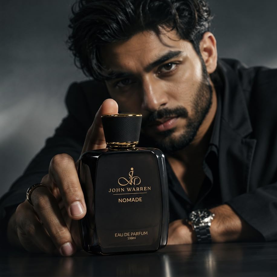 Image of JOHN WARREN NOMADE OUDH Luxury Perfume For Men, Long-Lasting Eau De Parfum with Fruity, Beany Coffee,Rose and Oudh, Fresh & Strong Everyday Fragrance-100 ml