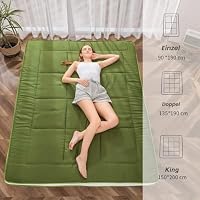 MAXYOYO Futon Matratze, Gepolsterte Japanische Bodenmatratze Gesteppte Bett Matratzenauflage, Extra Dicke Faltbare Isomatte Atmungsaktive Bodenliege Gästebett Camping Couch (Grün, 90x190cm) – Ansicht 8