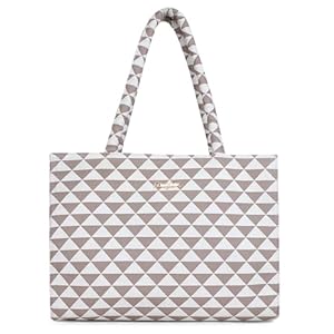 Carrylux Spacious Tote Handbag Shoulder Bag For Women With Embossed Geometric Print