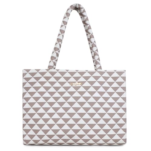 Carrylux-Spacious-Tote-Handbag-Shoulder-Bag-For-Women-With-Embossed-Geometric-Print