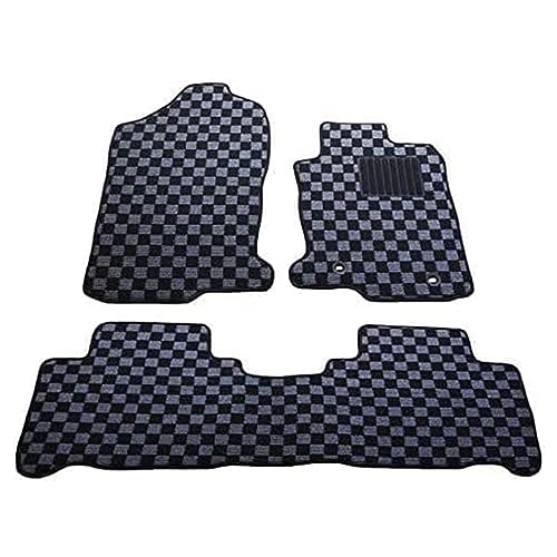 KICARYAJP フロアマット ハリアー 60系 後期 ガソリン車 グレーチェック 3P 内装マット 水洗いOK 専用設計 アクセサリー