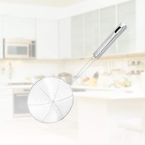 Miniatura 5 de ZzzaNa 15cm Stainless Steel Spider Strainer Skimmer Kitchen Mesh Colander Pasta Strainer Spoon Ladle Wire Strainer with Handle for Flour Powder