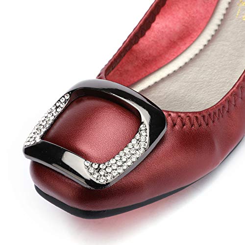 Stylein Womens Foldable Slip On Ballet Flats Comfortable Square Toe Flats - Image 3