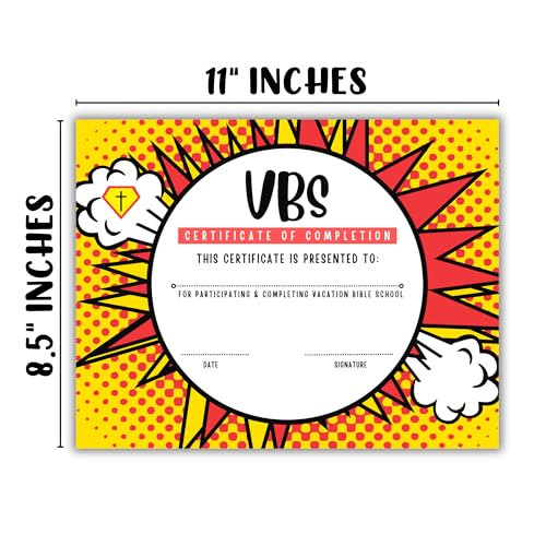 Certificado de VBS Vacation Bible School con diseño de superhéroes gamer 3