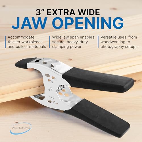 Image of BLACK Lot of 4 - 6 inch inch Clamp Large Heavy Duty Spring Metal - 2.5 inch Jaw opening