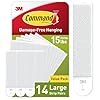 Command 15 lb Large Picture Hanging Strips 14 Pairs (28 Command Strips), Damage Free Hanging Picture Hangers, No Tools Wall Hanging Strips for Home Decor, White Adhesive Strips