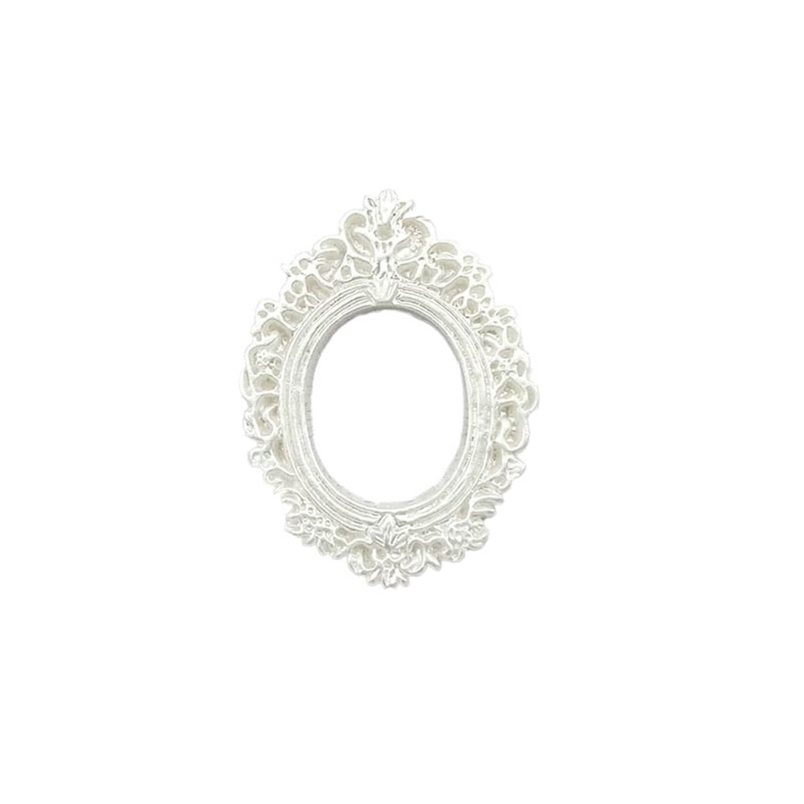 Mini Photo Frames 10PCS Retro Oval Photo Frame DIY Flatback Resin(Color 4)