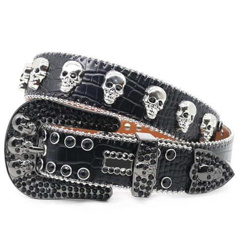 Ceinture cowgirl for homme strass noirs et motifs western