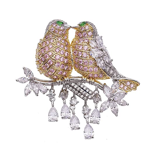 Broche inséparable oiseau de 4,8 cm pour sublimer vos vestes au quotidien