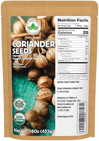Organic Whole Coriander Seeds - 4 Oz, Gluten-Free, USDA Certified, For Cooking & Spice Blends 6 thumbnail image