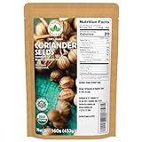 Coriander Seeds, 16 Oz, 100% Certified Organic, Raw, Non-GMO, Non-Irradiated