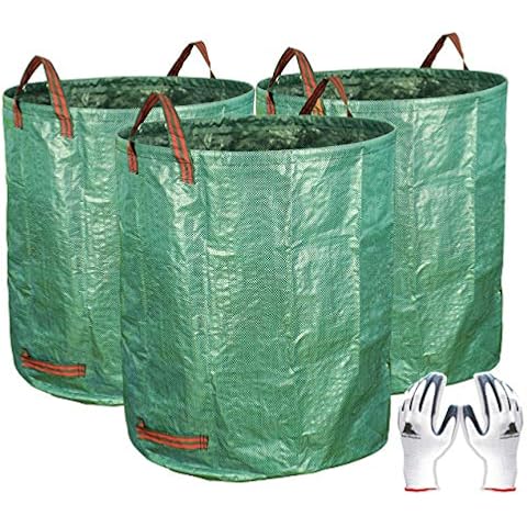 Gardzen 3-Pack 72 Gallons Garden Bag - Reuseable Heavy Duty Gardening Bags, Lawn Pool Garden Leaf Waste Bag Cover