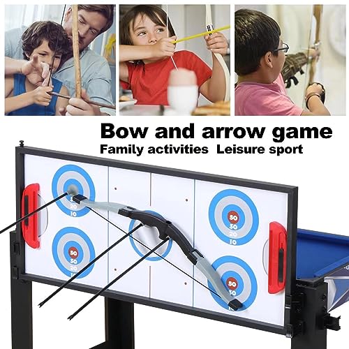 5-in-1 Multi Game Combination Table Set Table Tennis Table, Pool Table, Archery, Slide Hockey, Basketball Shooting for Family Parent-Child Interactive Game Table for Kids - Thumbnail 7