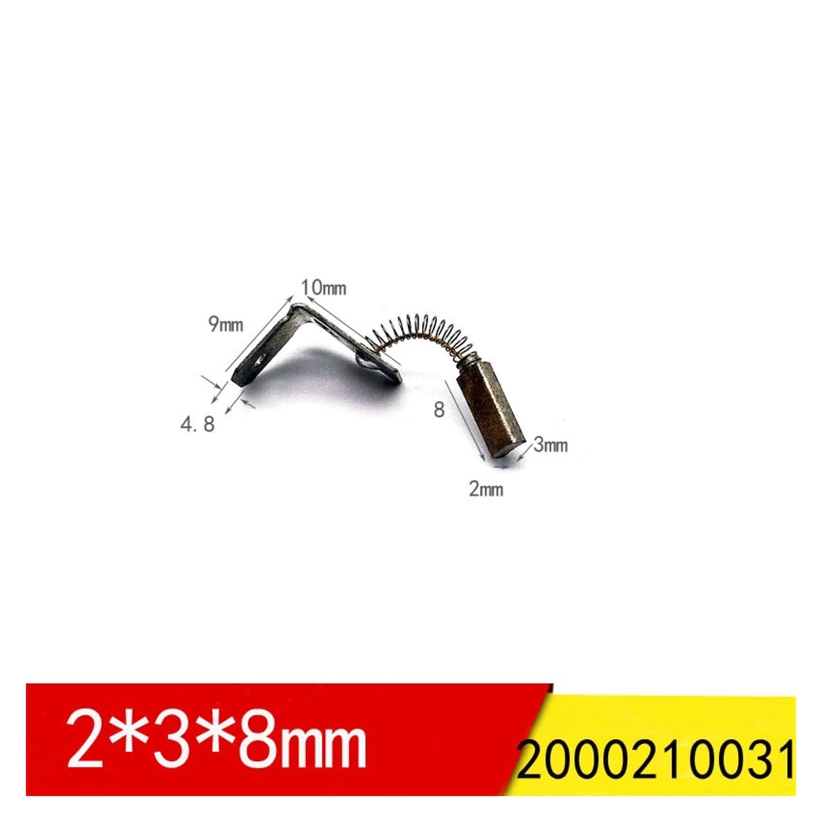10 sztuk 2 x 3 x 8 mm, 4 x 7 x 14 mm, 6 x 16 x 15 mm 100446687 Sprężynowa szczotka węglowa do maszyny do cięcia drutu (2X3X8mm)