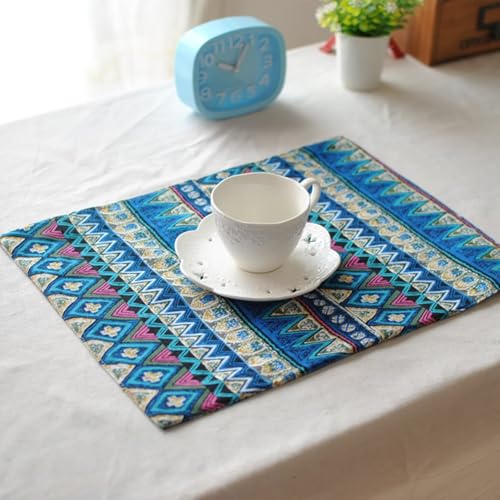 Set de table rectangulaire coton lin lavable style ethnique KnSam - 3