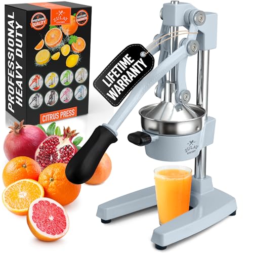 Image of Zulay Kitchen Cast Iron Juicer - Easy-to-Clean Heavy-Duty Manual Juicer, Professional Citrus Juicer - Stainless Steel Lemon Squeezer - Manual Citrus Press & Orange Squeezer - Orange Juicer