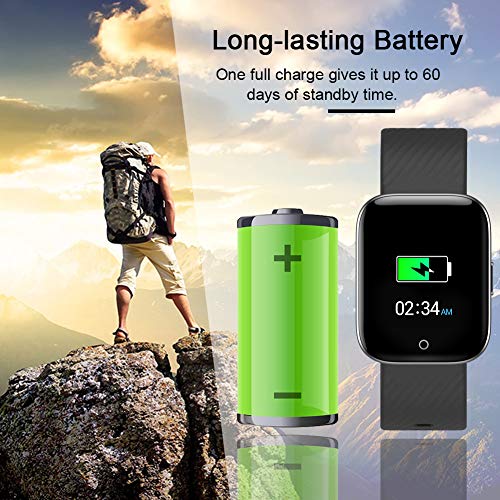 Kingkok Fitness Tracker with Blood Pressure Heart Rate Monitor, IP68 Waterproof Pedometer Watch with Calorie Step Counter for Walking, 17 Sports Modes Activity Tracker for Women Men Kids and Gift