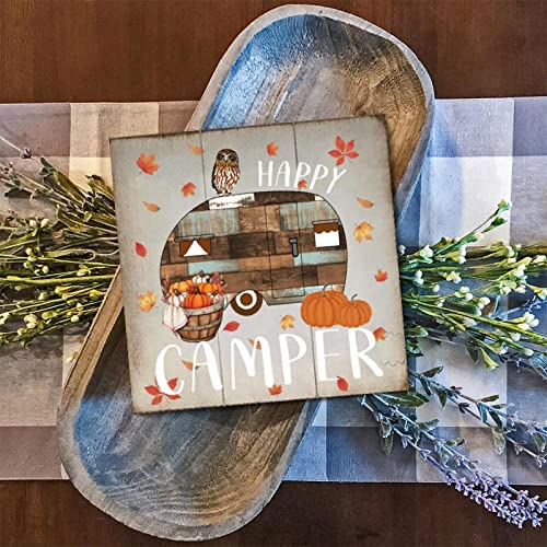 Panneau en bois Happy Camper : transformez votre salon en un cocon rustique chaleureux