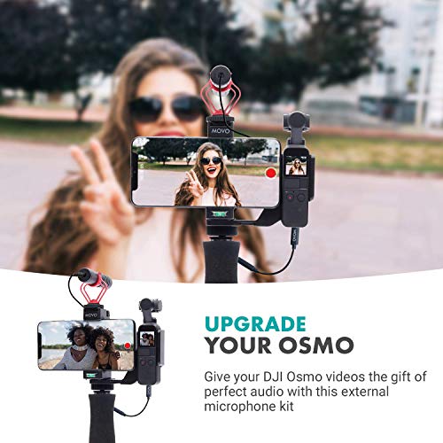 Image of Movo VXR10 Universal Video Microphone Bundle with Dongle Adapter - Compatible with DJI OSMO Pocket 1 and 2 - DJI OSMO Mic for Vlogging, Journalism, YouTube Video Recording, and More
