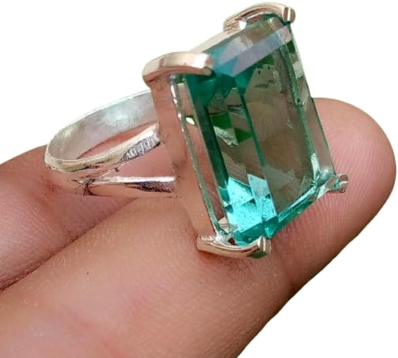 Elegant Aquamarine Statement Ring - 925 Sterling Silver Handcrafted Jewelry, Perfect Anniversary or Mother's Day Gift