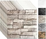33 Pcs 3D Wall Panels Peel and Stick, 7mm Thickened 3D Wall Panel Foam Brick 11.8 * 11.8 in Imitation Brick Wallpaper Stone Wall Panel Foam Brick Self-Adhesive Wallpaper