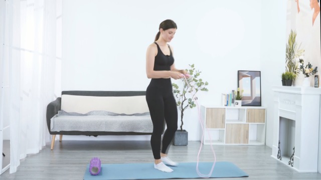 Corde à Sauter En Coton Réglable - Pour Fitness Adultes Et Enfants, Poignées En Mousse