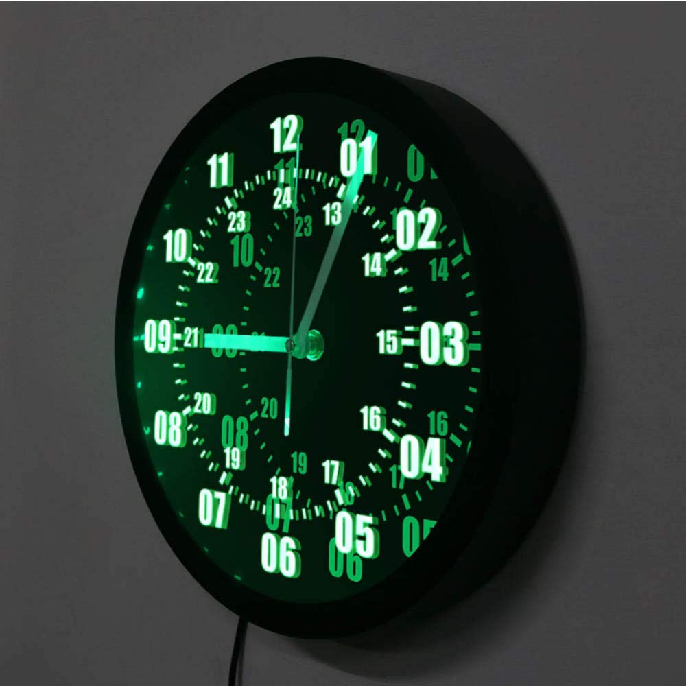 壁掛け時計　24時間 Amazon.co.jp: 掛け時計, LEDバックライト付きの軍事時間24時間壁掛け