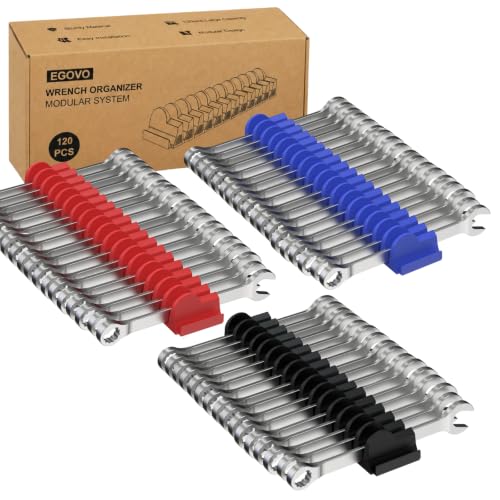 Image of 120 pcs Modular Wrench Organizer for Tool Drawers (Black & Red & Blue)