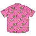 Neff Disney Men's Mickey Mouse Floral Hawaiian Print Button-Down Shirt (Pink V1, Small)
