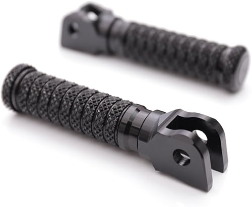 MC MOTOPARTS POLE - Pinzas de pie delanteras CNC negras compatibles con YZF R3 2015-2017 18 19 20 21