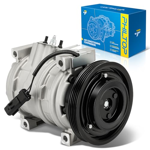 Image of PHILTOP 650401 NEW Air Conditioner AC Compressor with Clutch for Chrysler PT Cruiser 2010, 2001-2009 2.4L, 2003-2008 2.4T | AC Compressor Replace# 1424 650401 2011293AM 5058036AA 78399 78386 2021421 5058031AA 5278558AA 5058031AB 5058036AD 5058036AB