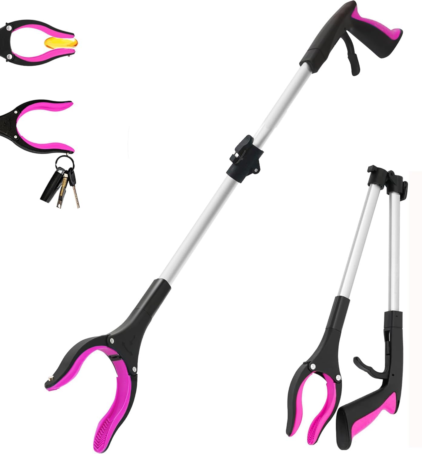 26" Litter Pickers Grabber Stick, Helping Hand Grabber for Adults, Disabled, and Elderly, Heavy Duty Pick Up Stick (26" Purple)-picture-15