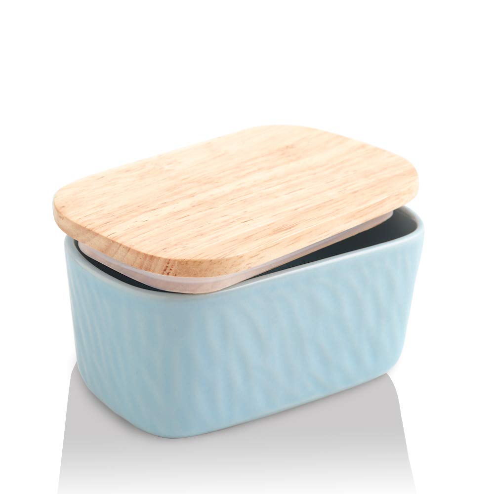Buy KOOV Porcelain Large Butter Dish with Lid for Countertop, Airtight