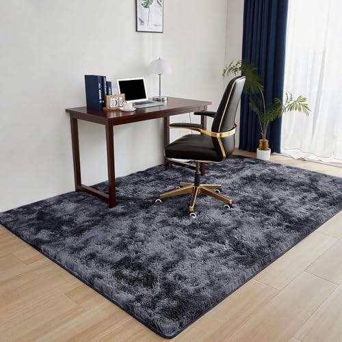 年間使えるラグ 60 x 220 cm 肌に優しいふんわり感カーペットラグマット簡単に掃除玄関、キチン、バスルームホル用, ダークグレー