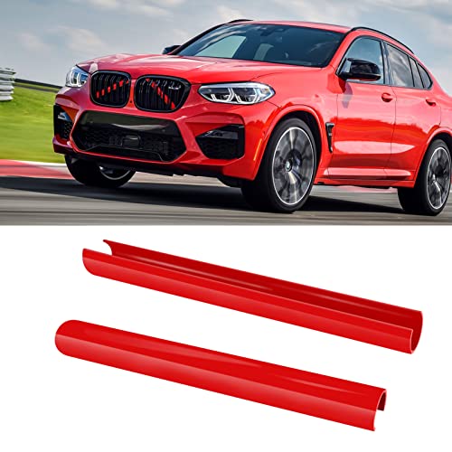 Image of Jaronx Compatible with BMW V Brace Cover,Grille Inserts V Bar Brace Wrap Covers Compatible with BMW X3 F25 G01 / X4 F26 G02 /X5 E70 F15 G05 /X6 E71 F16 G06 /X7 G07,Front Grill Insert Stripes(Red)