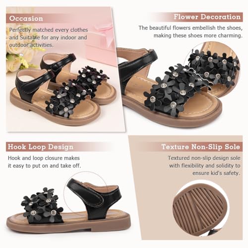 Image of Boys Girls Sandals Open Toe Breathable Princess Non-Slip Flats Summer Beach Lightweight Rubber Sole Sandals (Toddler /Little Kid)