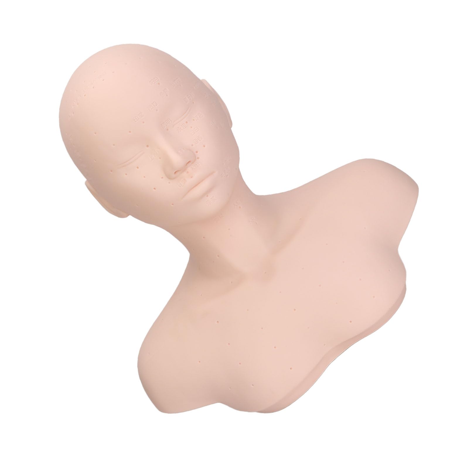 Testa di Manichino per Estetica con Spalle, Manichino Allenamento Professionale, Modello di Testa di Manichino per Simulazione in PVC per Cure di Bellezza, Massaggio Agopuntura
