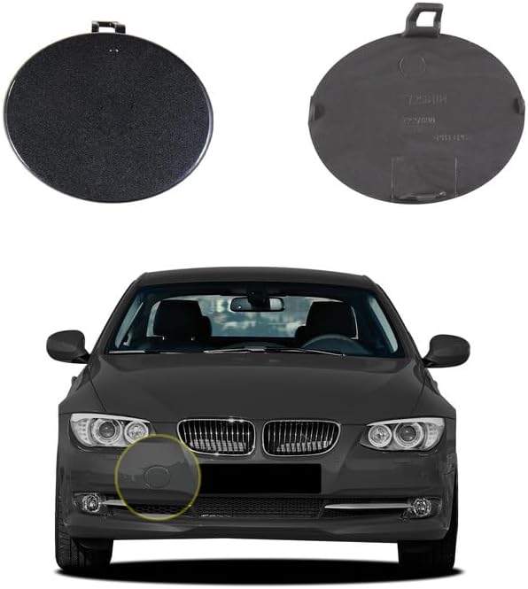 Car Front Bumper Tow Hook Cover Compatible with BMW 3 Series 2door E92 318d 320i 328ix 330d 335ix 2010 2011 2012 2013 Trailer Cover Cap 51117256104 Small Lid Towing Eye Cap