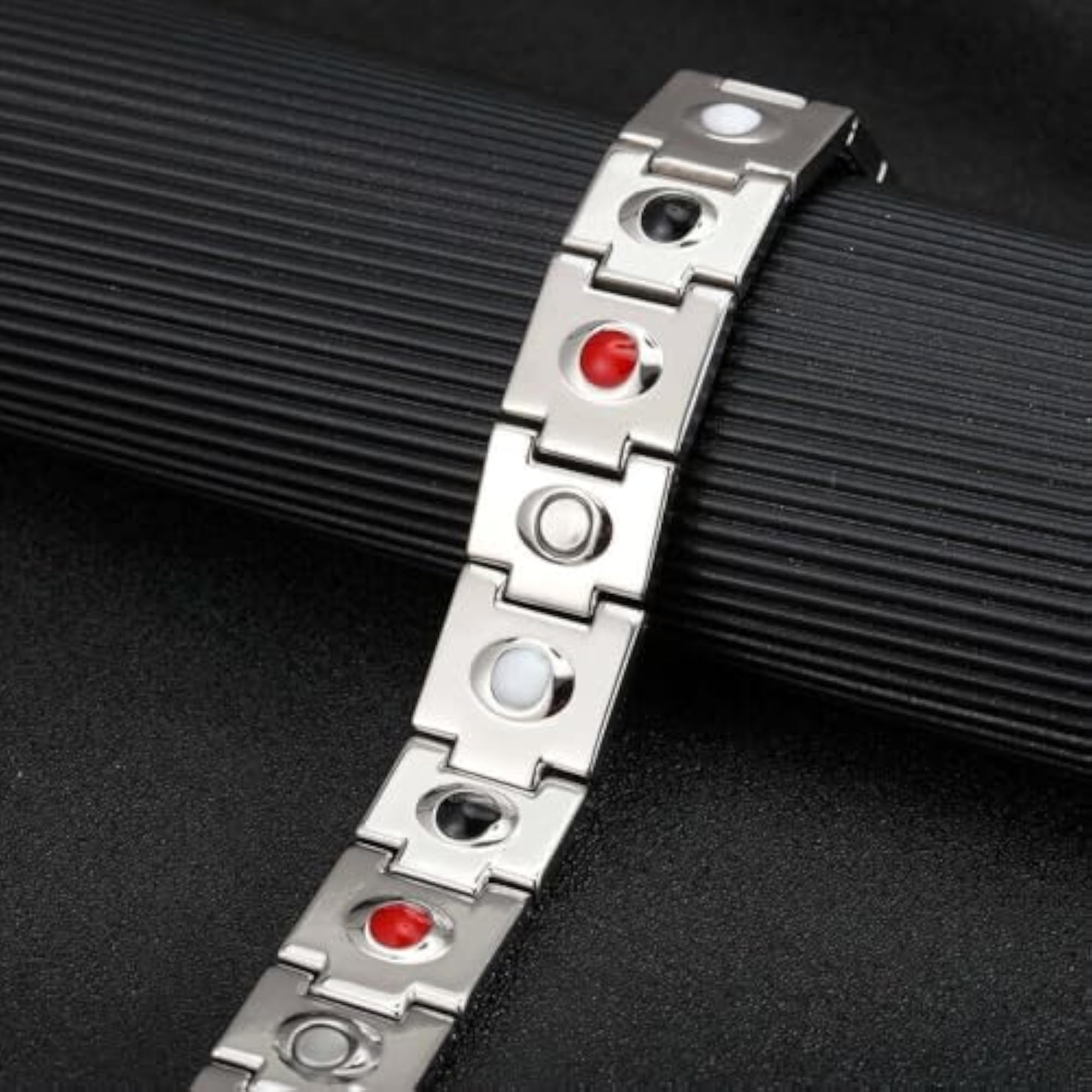 'PrismaPulse' Titanium Steel Wide Strand Bracelet for Men