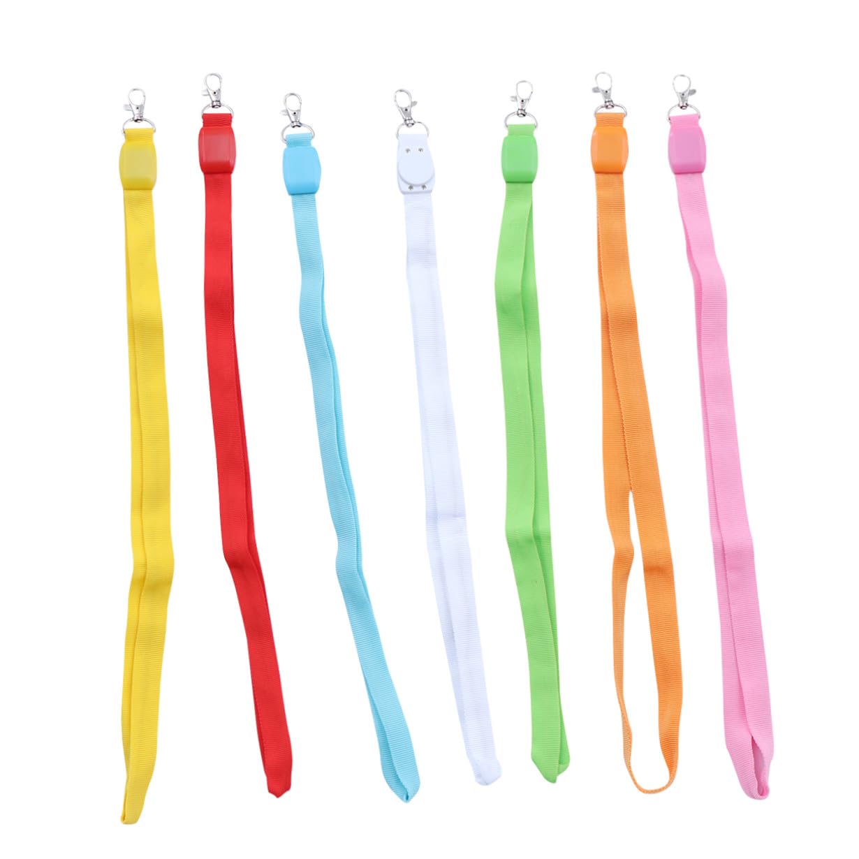 HOMSFOU LED Leuchtband Schlüsselanhänger für Weihnachtsfeiern aus Nylon 7 Stück in Verschiedenen Farben mit Kartenhalter und Schlüsselband Zufällige Farbe für Schüler und Büroangestellte