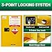 Heavy Duty Chemical Storage Cabinet - 24 Gallon Flammable Cabinet Measuring 23x18x35 Inches, Double Wall Steel with 3-Point Lock for Automotive & Industrial Use