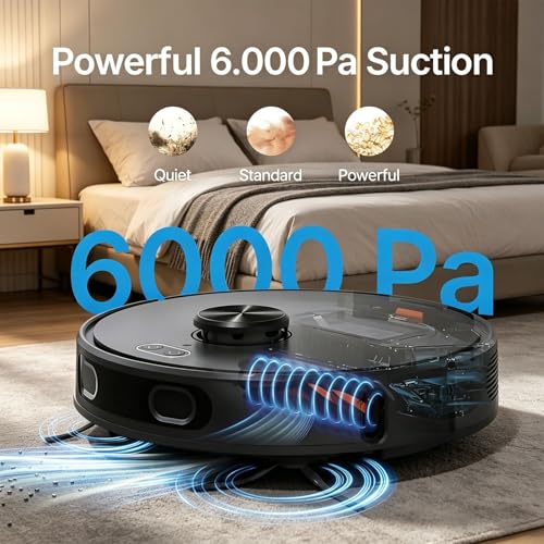 Image of V8 Pro Robot Vacuum - LiDAR Navigation, App & Voice Control, 6000Pa Suction, 220 Min Runtime, Self-Charging, HEPA Filtration, Smart Cleaning for Home