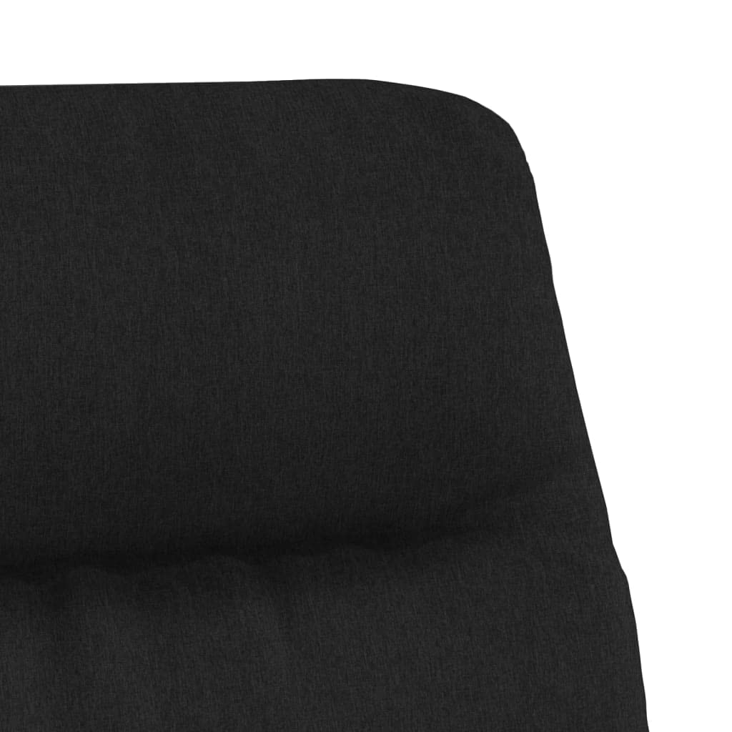 Sillón de relax de tela negra – Sillón giratorio 360° con reposabrazos y acolchado – Moderno sillón giratorio para salón y dormitorio – Cómodo sillón de salón con estructura de metal