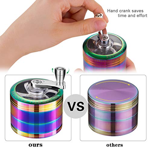 Miniatura 6 de Lihao Grinder Moledor De Especias Molinillo De Especias Metálico Con Manija 60mm 4 Piso Duradero Aleación De Zinc Multicolor
