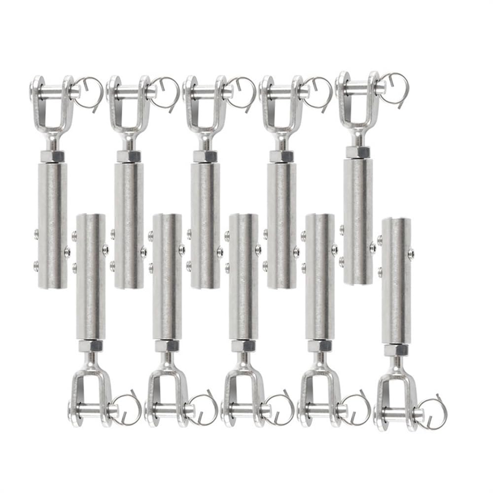 Morsetti per Fune Cavo for ringhiera Cavo Metallico 5mm 3/16'' Forcella Tensionamento terminale Montaggio Ancoraggio a Ginocchiera con bulloni a brugola esagonali Morsetti per I Cavi
