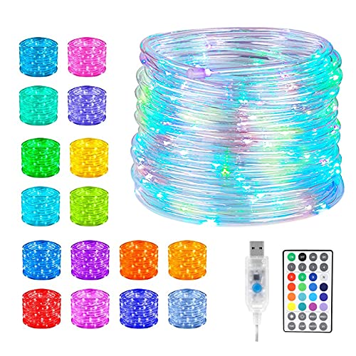 Guirlande lumineuse LED étanche 16 couleurs et 4 modes d'éclairage pour décoration de fête et jardin