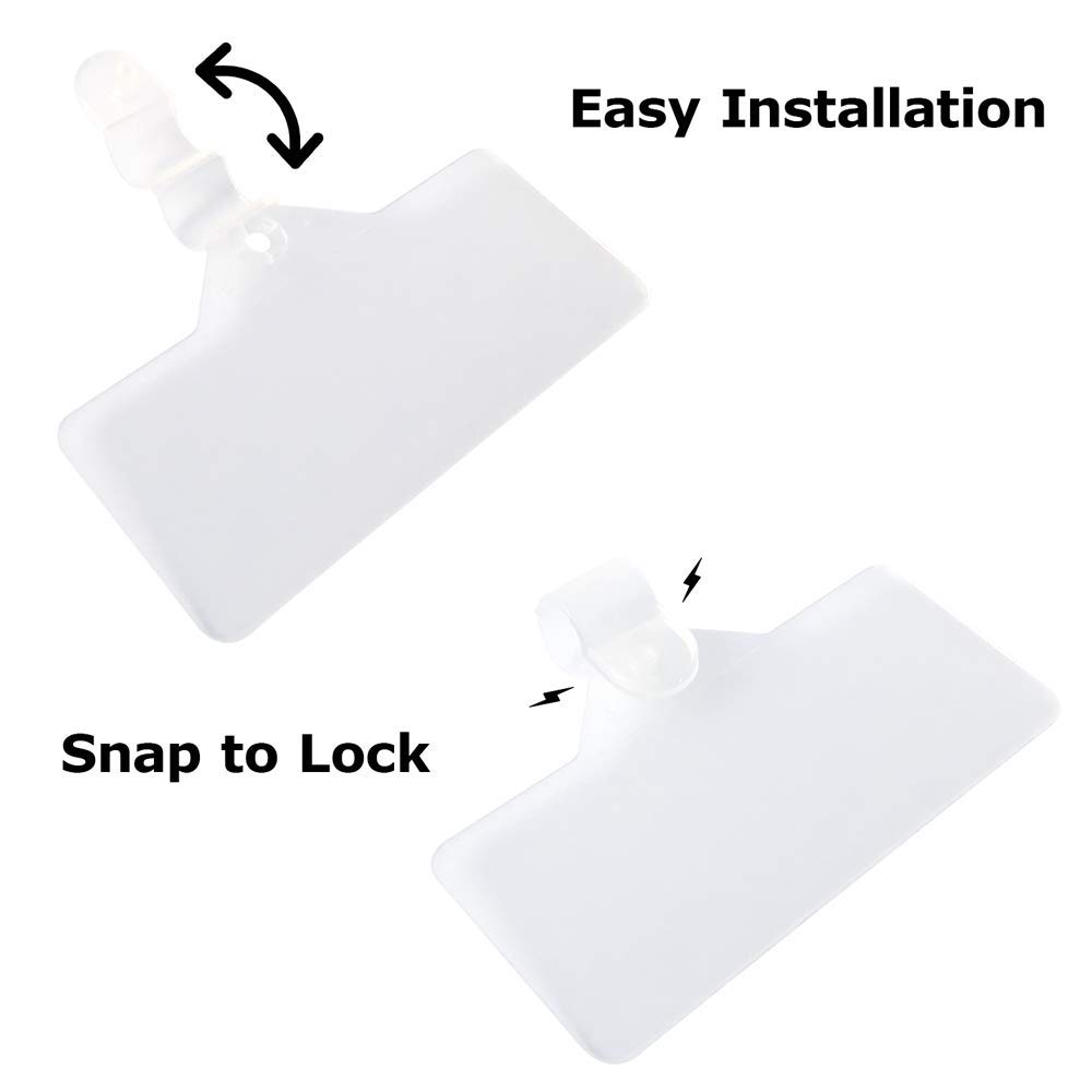 25 Clear Plastic Wire Shelf Label Holders for Adhesive Labels