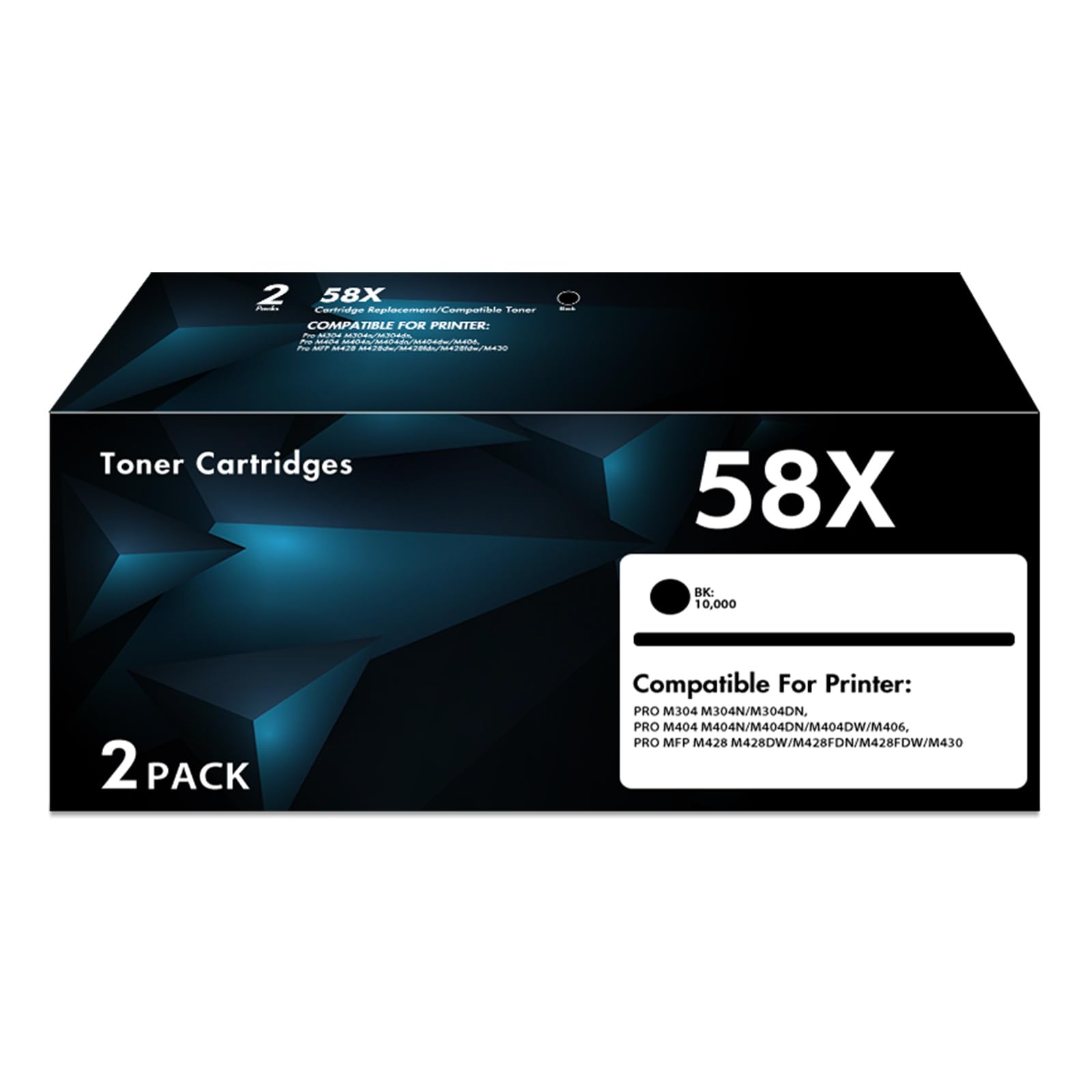 CF258X 58X Toner Cartridge Black with Chip Replacement for HP 58X CF258X 58A CF258A Work with MFP M428fdw M428fdn M428dw Pro M404n M404dn M404dw M404