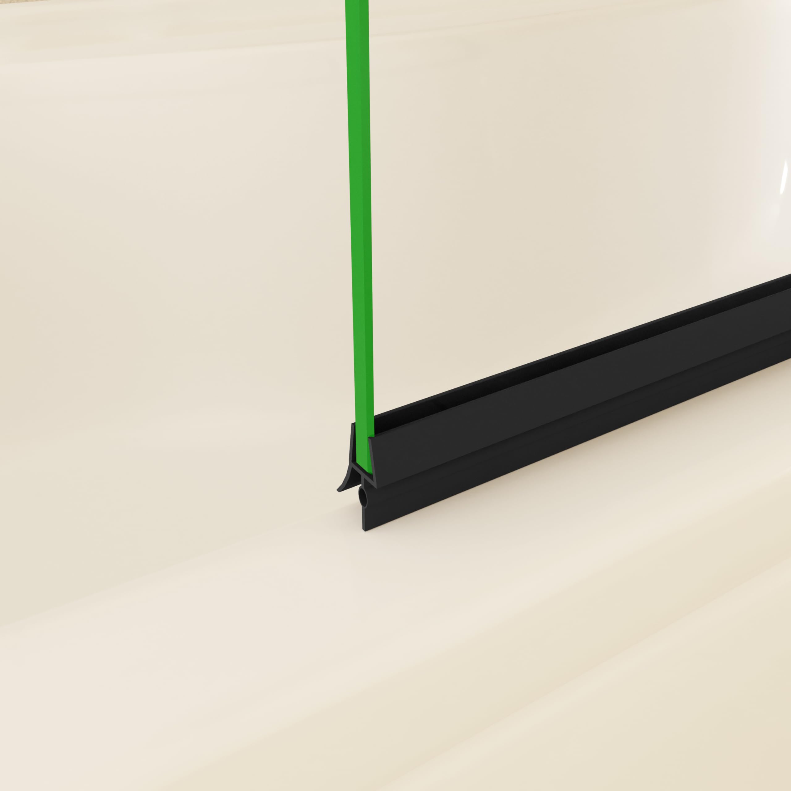 Mampara de bañera plegable con bisagra 2 hojas sin marco exterior, 6mm cristal templado antical, perfil negro mate, 140x100cm